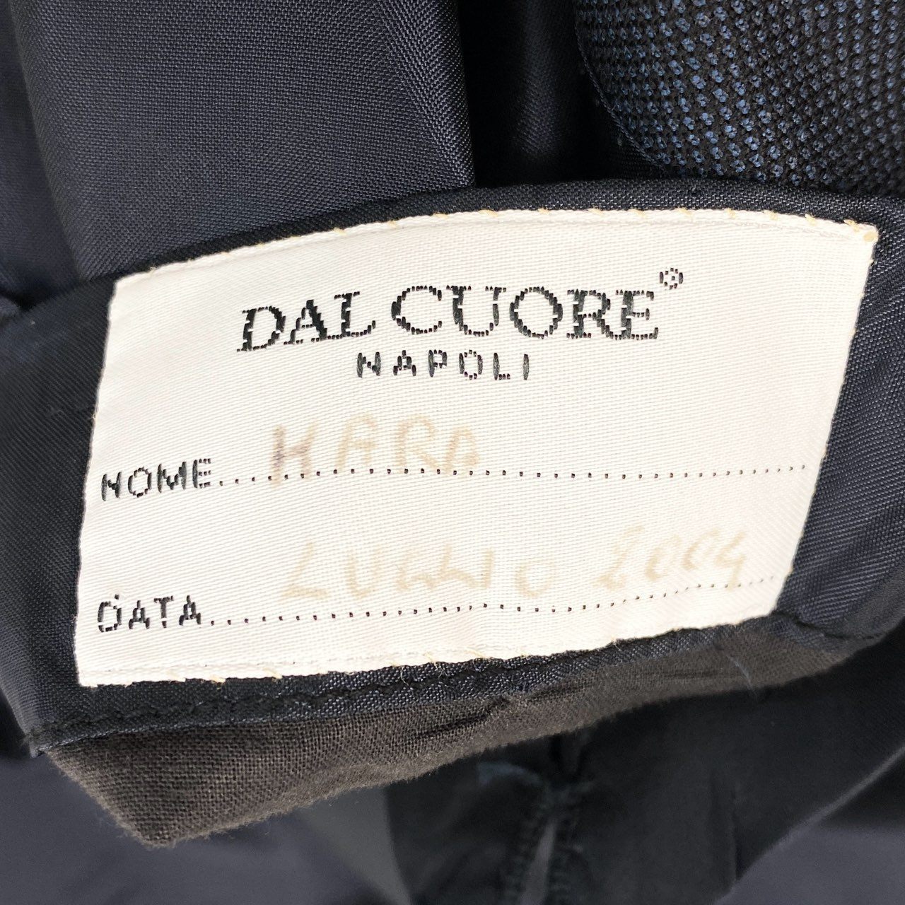83i3 DAL CUORE NAPOLI ダルクオーレ ナポリ セットアップスーツ テーラードジャケット スラックスパンツ ビジネス フォーマル ネイビー メンズo07t