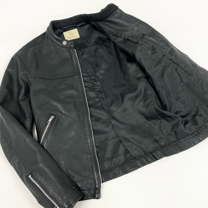 64g24 BEAUTY&YOUTH ビューティアンドユース UNITED ARROWS ユナイテッドアローズ シングルライダース ジャケット ブルゾン ゴート やぎ革 革ジャン メンズ 男性用 1225-199-6312 M ブラック_