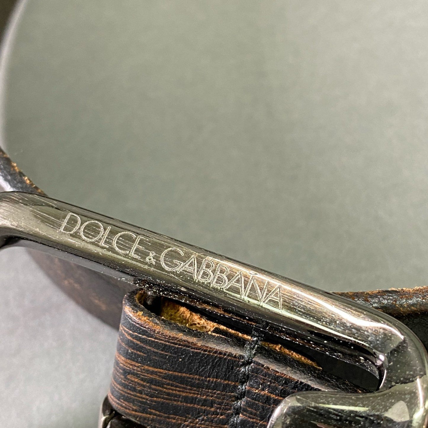 e8 DOLCE&GABBANA ドルチェアンドガッバーナ レザーベルト ブラウン Leather Belt D&G ドルガバ