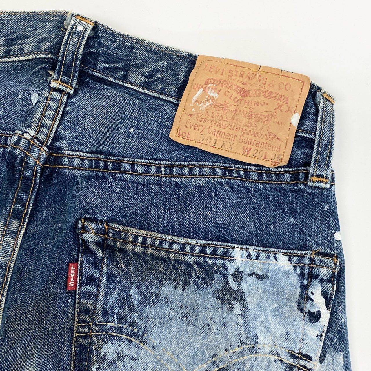 17h20 LEVI'S リーバイス USA製 501XX バレンシア工場 デニムパンツ W29 L36 インディゴ ジーンズ ダメージ加工 Vintage 1955年モデルt18r