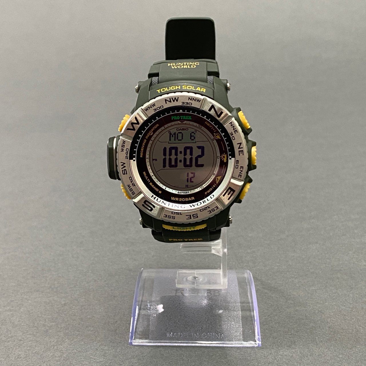a6 HUNTING WORLD × CASIO ハンティングワールド カシオ PROTREK プロトレック 電波ソーラー メンズ腕時計 PRW-3510HW カーキ