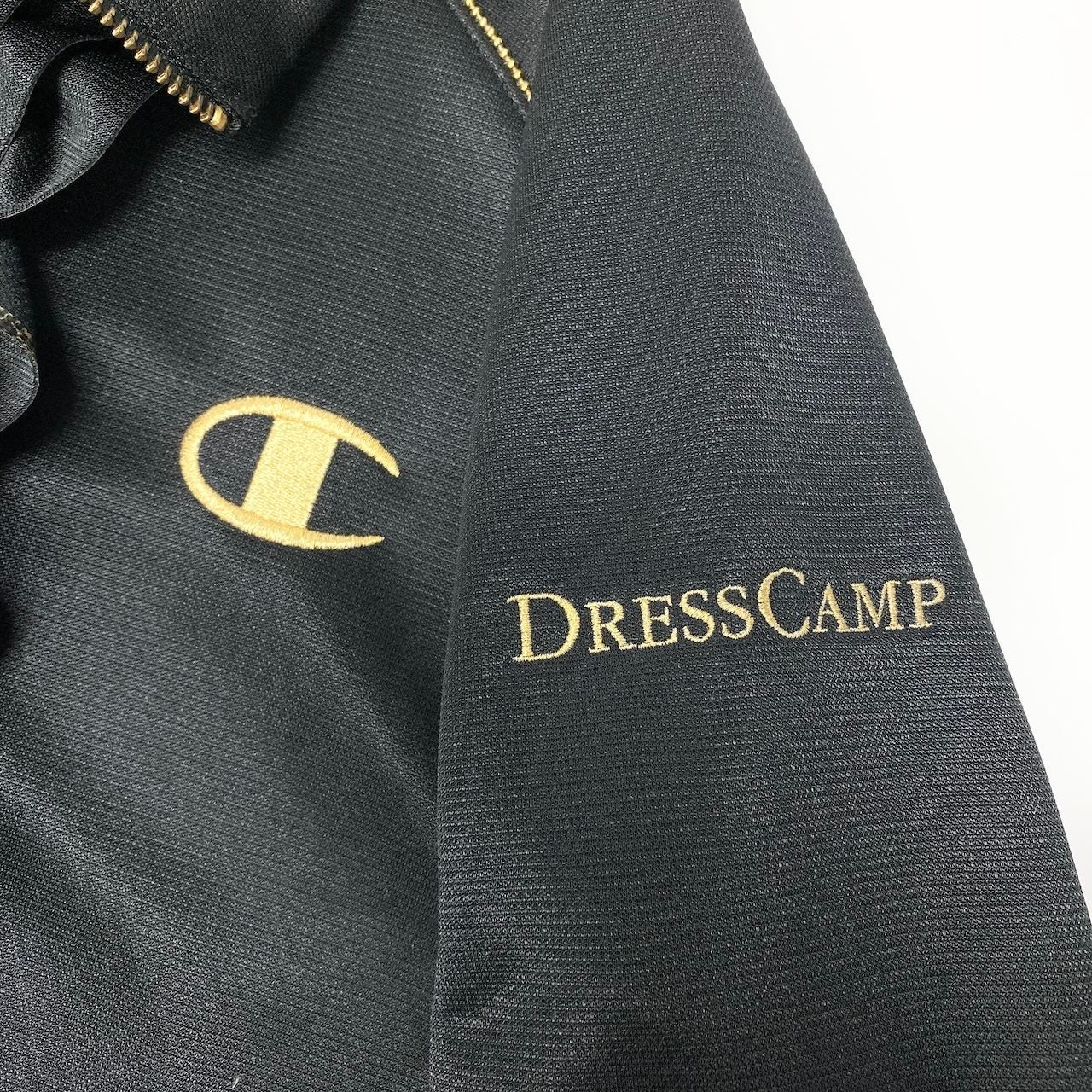 57c10 Champion チャンピオン × DRESS CAMP ドレスキャンプ フロントフリル トラックジャケット サイズ50 L ブラック ジャージ ブルゾンt18r