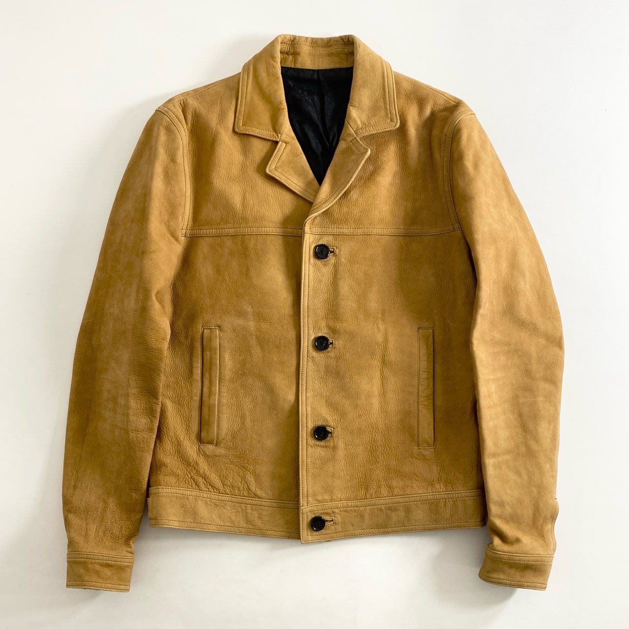 68g26 Rags MCGREGOR ラグスマックレガー 4BUTTONS LEATHER JACKET レザージャケット 牛革 日本製 ヌバック 211145102 Mサイズ キャメル カウレザー
