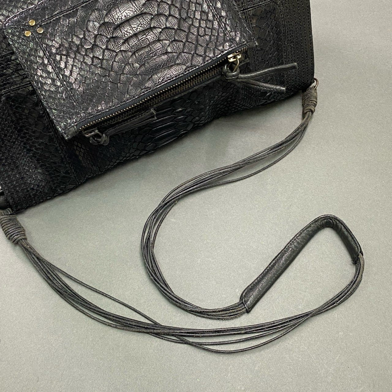 Cc21 JEROME DREYFUSS ジェローム ドレイフェス 00s Y2K パイソンレザー ショルダーバッグ ブラック Leather Japanese Label Vintage ヴィンテージ カバン