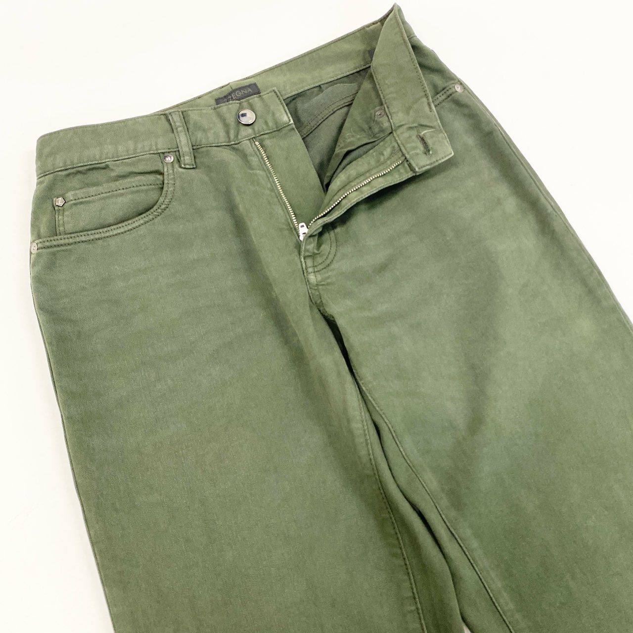 5i12 Ermenegildo Zegna エルメネジルドゼニア トラウザーズパンツ スラックスパンツ ボトムス 5ポケット 30 グリーン ストレッチ素材 メンズ Z ZEGNAu02t