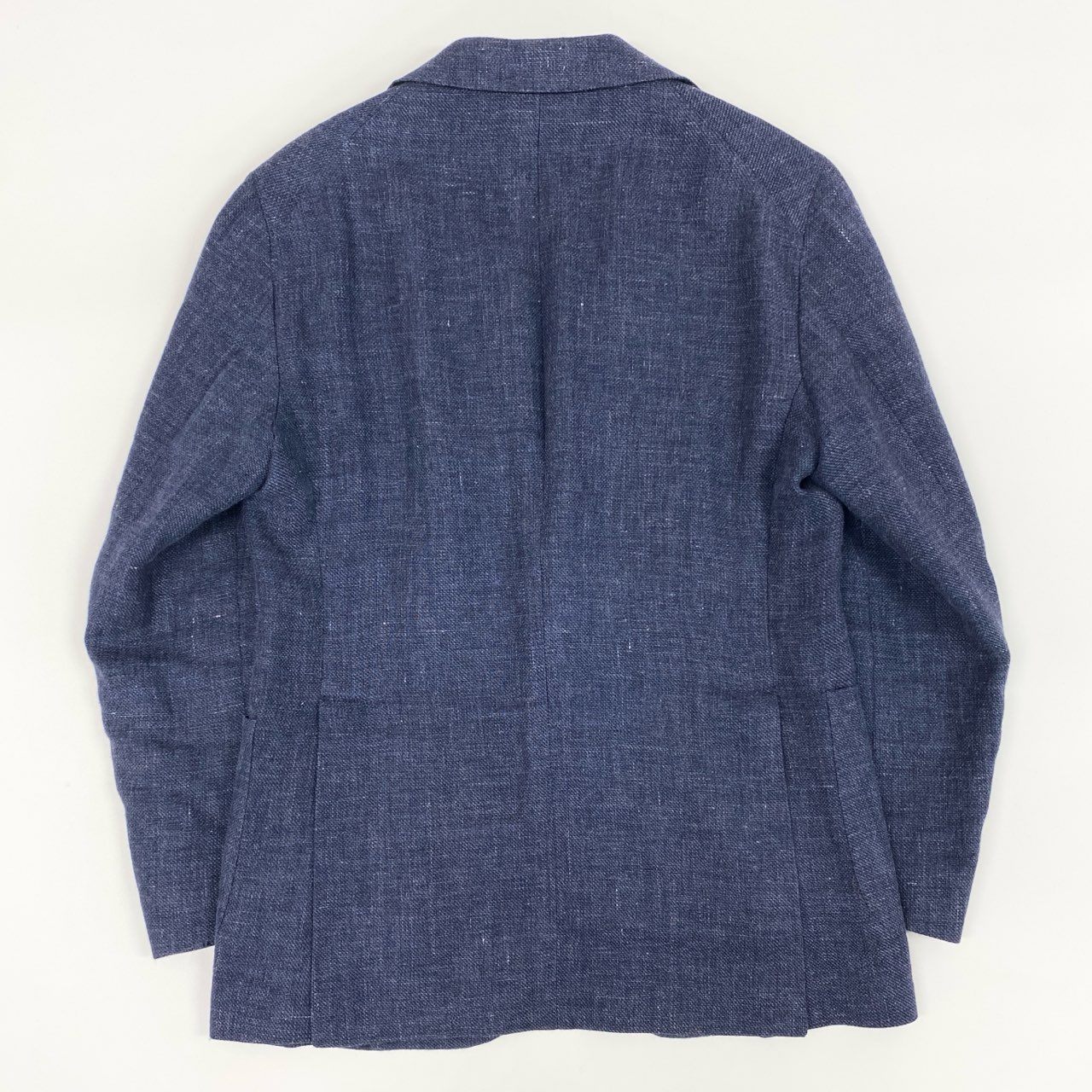 64g18 《美品》 TAGLIATORE タリアトーレ ウール混 リネンテーラードジャケット 48 ブルー ブレザー スーツ フォーマル