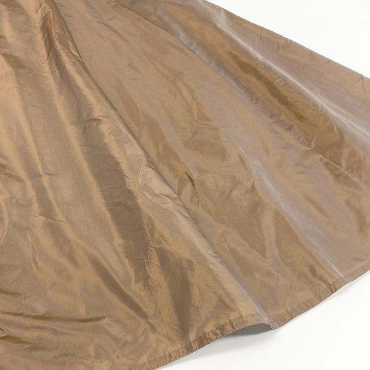 50f2 【美品】 Drawer ドゥロワー シルクタフタ ロングスカート フレアスカート 6524-299-1741 サイズ36 光沢ブラウン シルク100% ユナイテッドアローズ