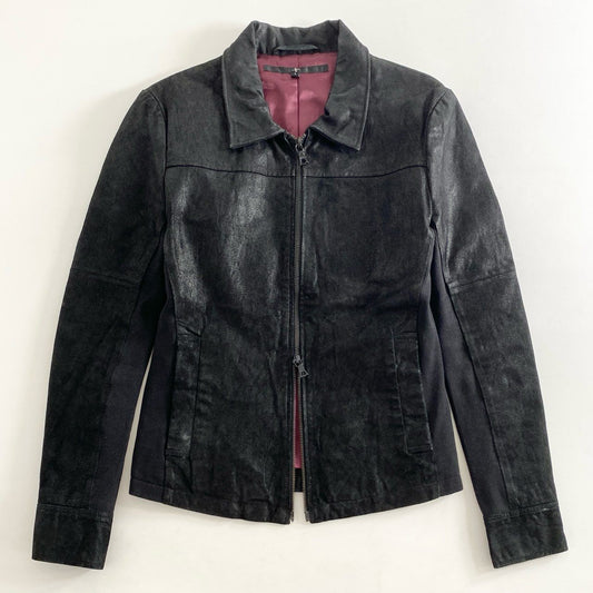 68g26 NO ID ノーアイディー ジャケット サイドリブ ダブルジップ ピッグスキン シングル  ライダースジャケット 822030-326L 1 ブラック 豚革 レザー