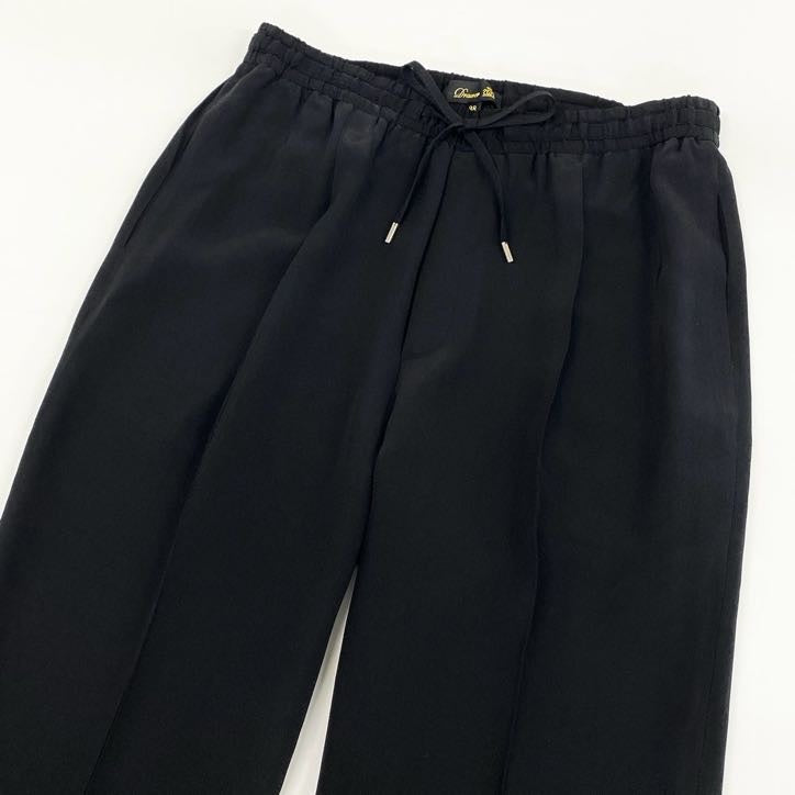 80g23 Drawer ドゥロワー シルクドロストパンツ スラックスパンツ イージーパンツ テーパードパンツ レディース 女性用 6514-299-0974 38 ブラック