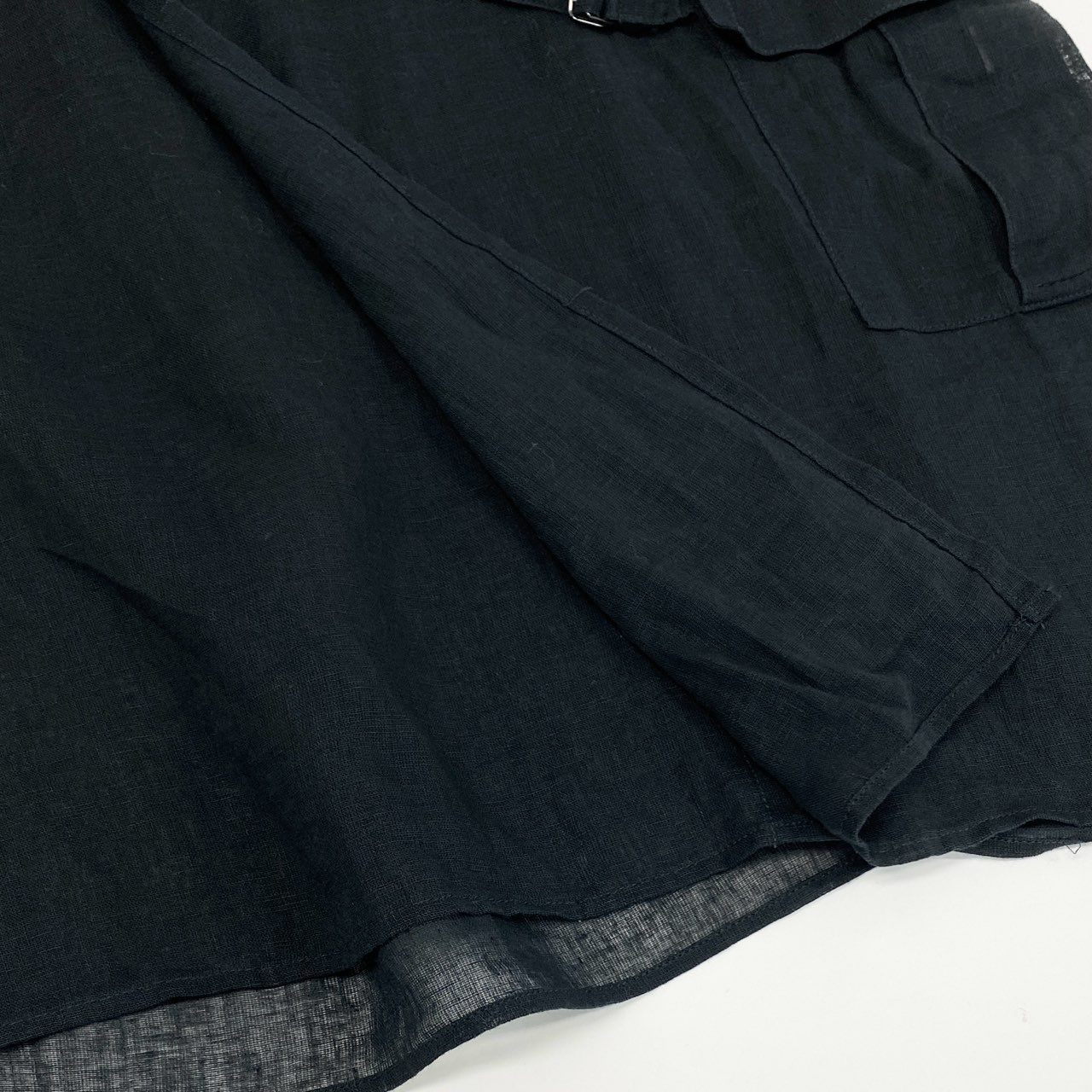 50l6 Y's Red Label ワイズ レッドレーベル 日本製 ロング ジレベスト 羽織 総リネン YD-D55-362 2 ブラック 麻100%