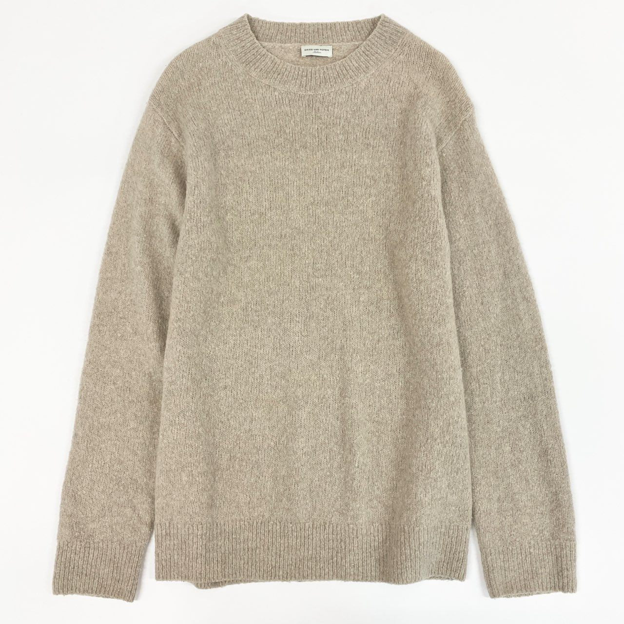 70a15 DRIES VAN NOTEN ドリスヴァンノッテン クルーネックニットセーター トップス プルオーバー 1157-343-0476 Mサイズ ベージュ