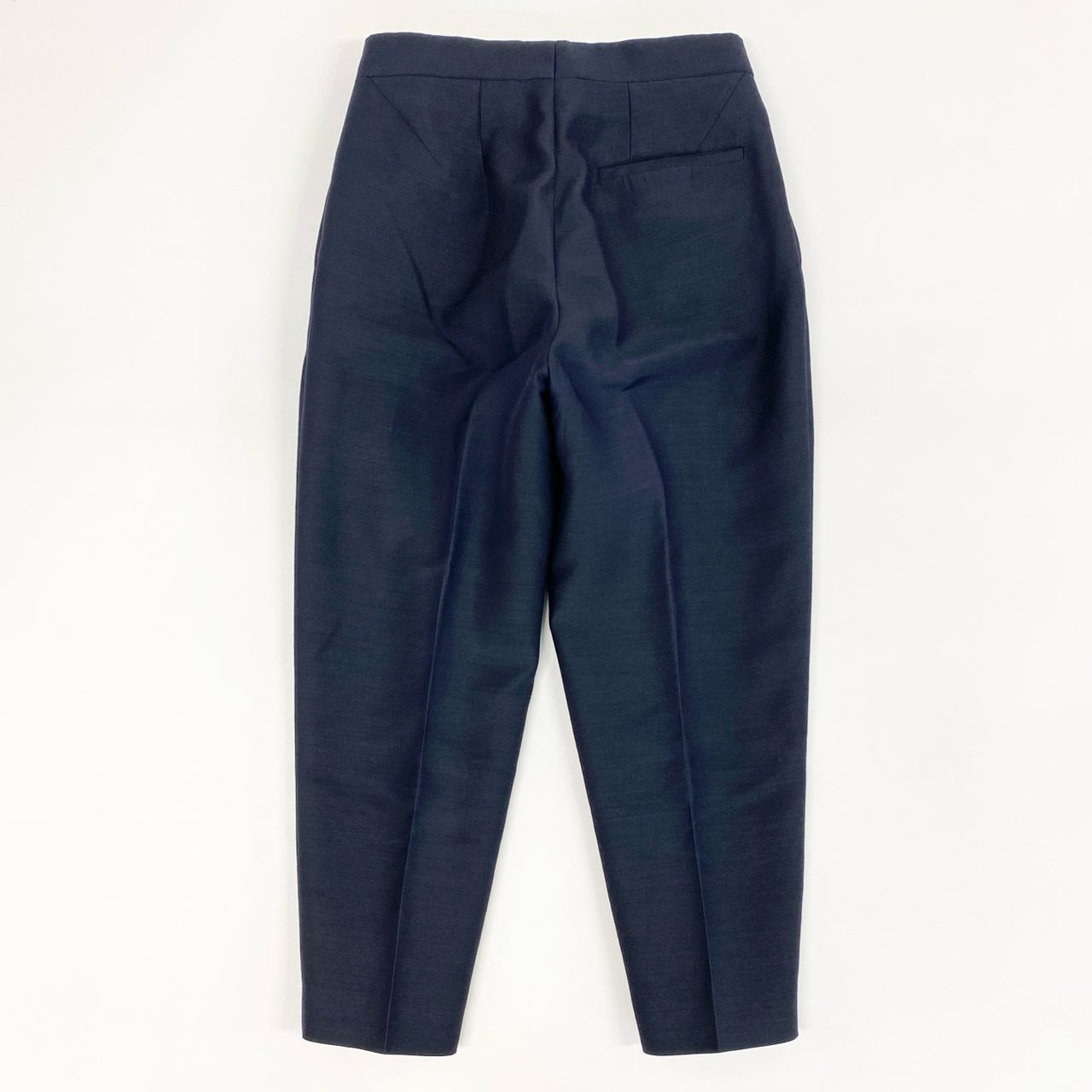 52d10 《極美品》 Drawer ドゥロワー ウールシルクタックパンツ テーパードスラックス イタリア製CERRUTI社製生地 6514-236-0885 サイズ36 ネイビー ウールシルク レディース ユナイテッドアローズ