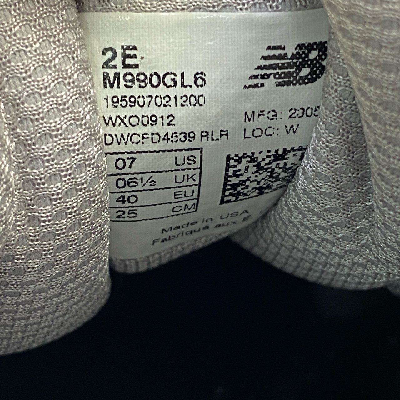 1g8《美品》 new balance ニューバランス USA製 990 V6 スニーカー M990GL6 25cm グレー レザー シューズ