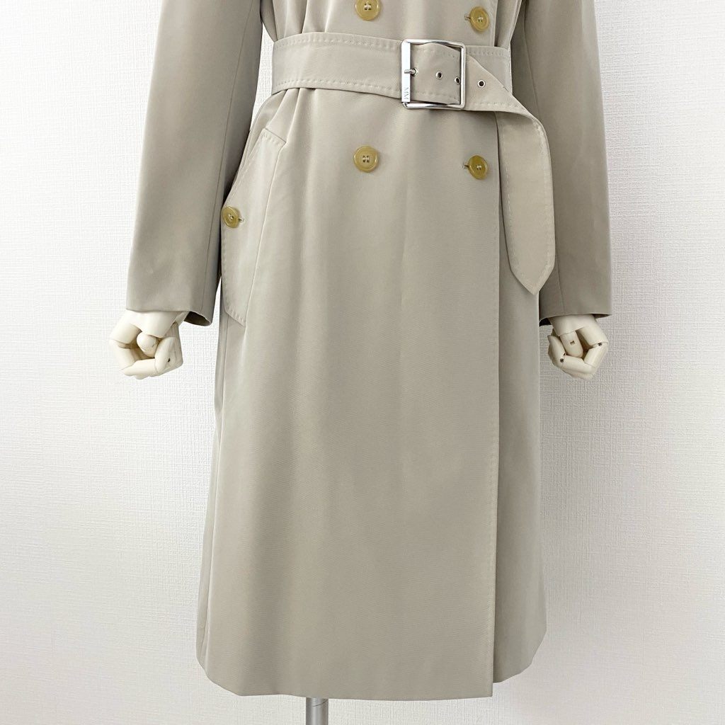 48f20 【美品】 イタリア製 Max Mara マックスマーラ 裏地総柄 トレンチコート 日本サイズ38 ベージュ レディース 女性用 コート アウター