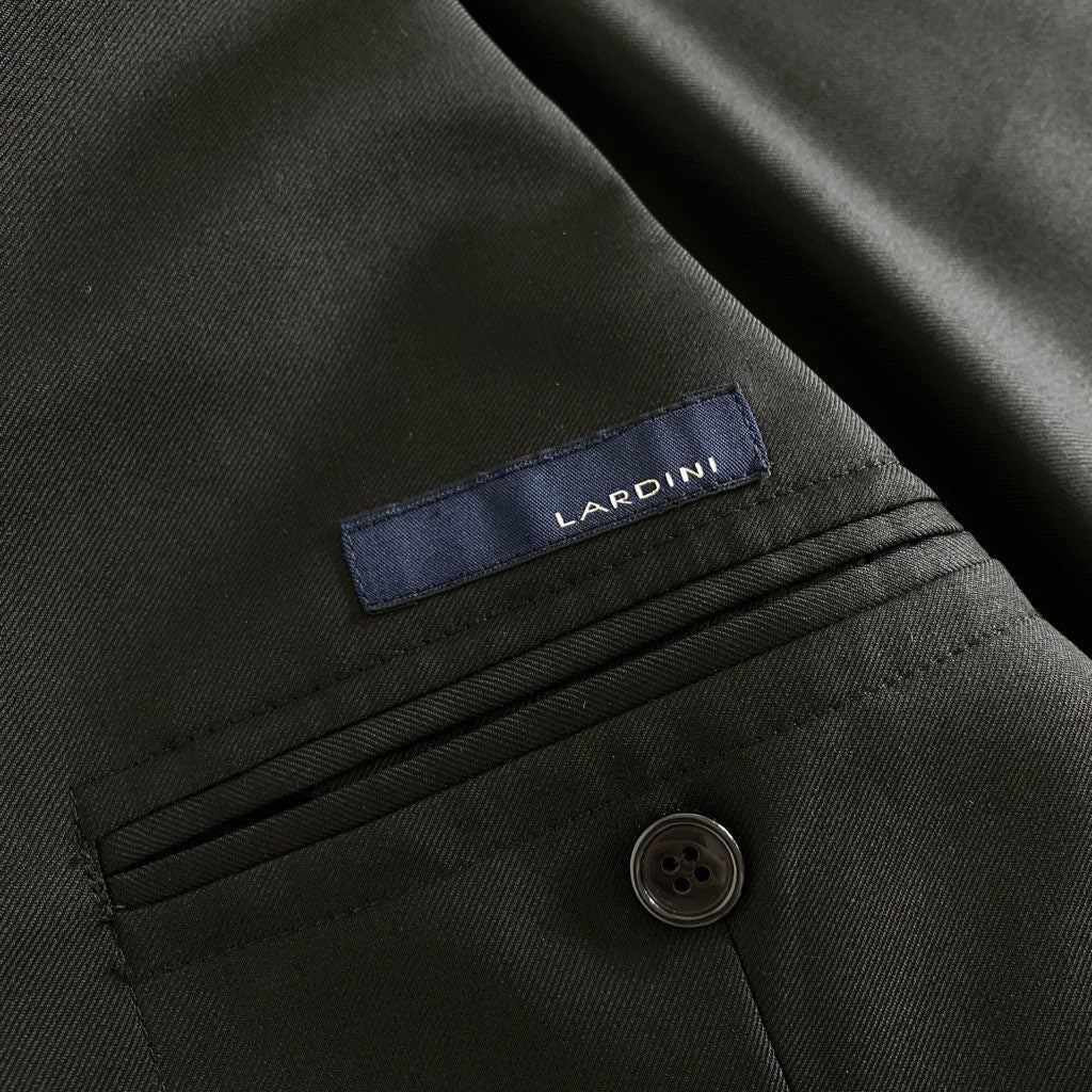 2d10 イタリア製 LARDINI ラルディーニ テーラードジャケット ブレザー JA32485AQ サイズ48 ブラック 無地 ウール100% メンズ 紳士服