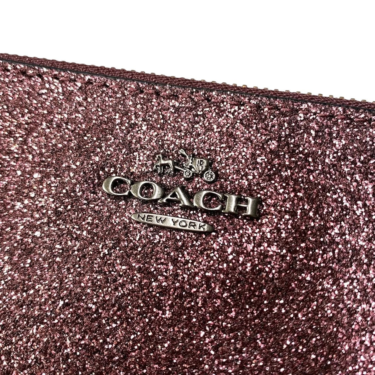 g18 【美品】 COACH コーチ グリッター リストレットポーチ ピンク レディースt18r