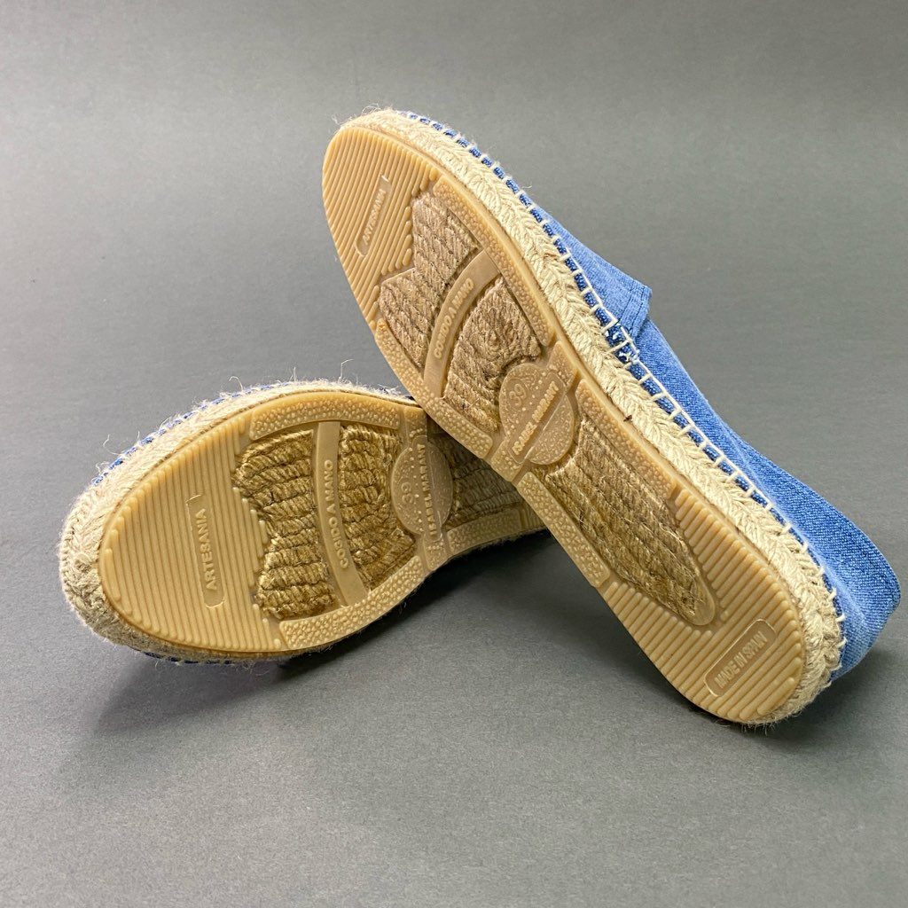 3d12 《美品》 ISABEL MARANT イザベルマラン エスパドリーユ スリッポン ロゴ刺繍 フラットシューズ 収納袋付き キャンバス 39 ブルー