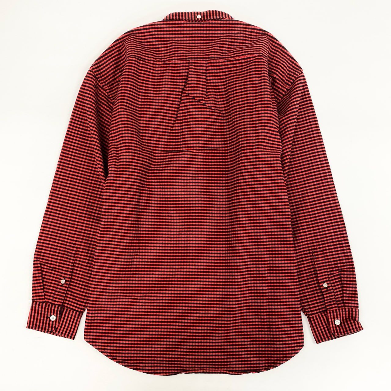81h7《美品》 SUPREME シュプリーム 24SS Loose Fit Flannel Oxford shirt ルーズフィット フランネルシャツ 長袖 Mサイズ レッド コットン メンズo07t