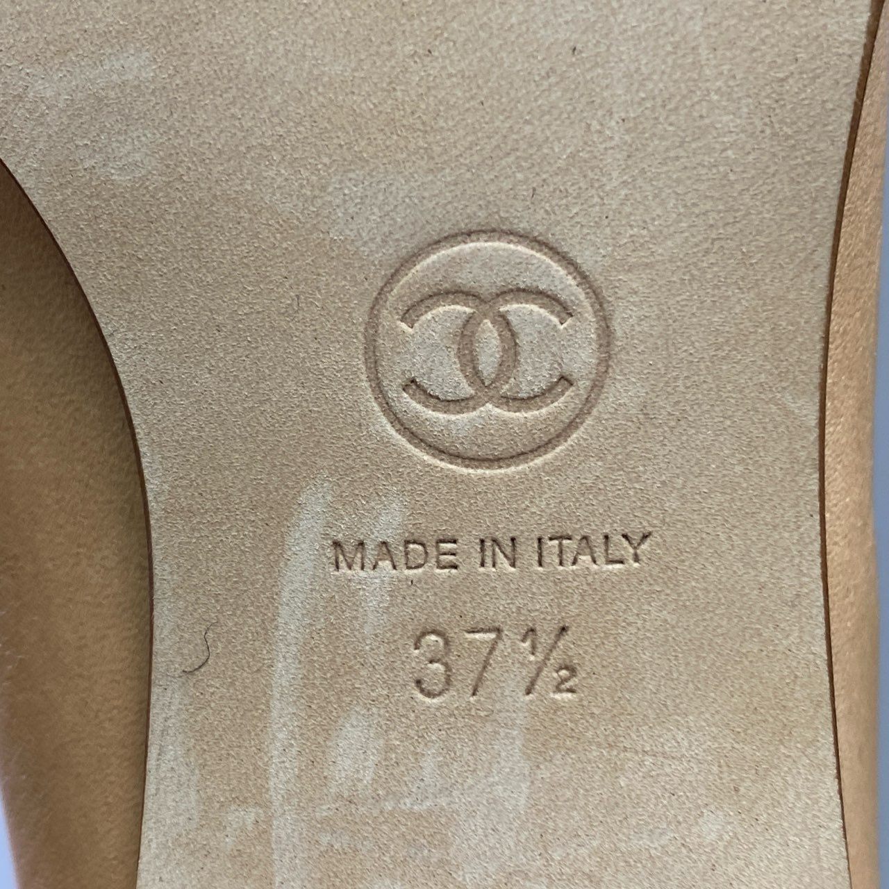 2d14 CHANEL シャネル ヌメ革 ココマーク ミドルブーツ 37 1/2 ベージュ レザー シューズ イタリア製