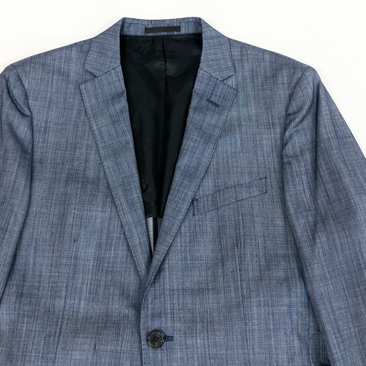 79j9 BLACK LABEL CRESTBRIDGE ブラックレーベル クレストブリッジ スーツセットアップ シングルスーツ 2B 背抜き サイドベンツ 51H21-311-22 40サイズ インディゴ メンズo07t