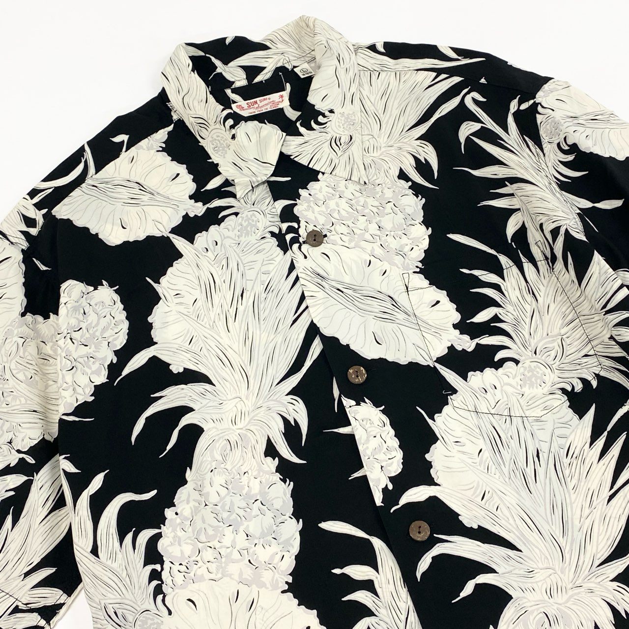 43e12 SUN SURF サンサーフ 東洋エンタープライズ レーヨンシャツ サイズL ブラック系 レーヨン100 メンズ 男性用 春夏 アロハシャツ