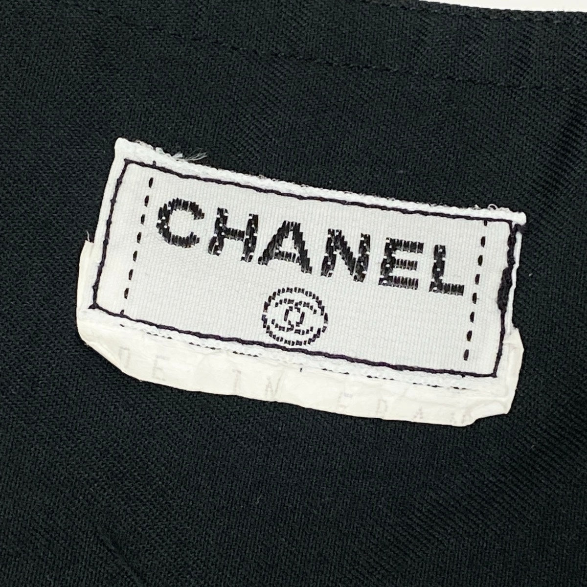 Cf27 CHANEL シャネル 膝丈スカート フォーマル 薄手 ココマークボタン 金ボタン レディース 女性用 ブラックu02tu02t