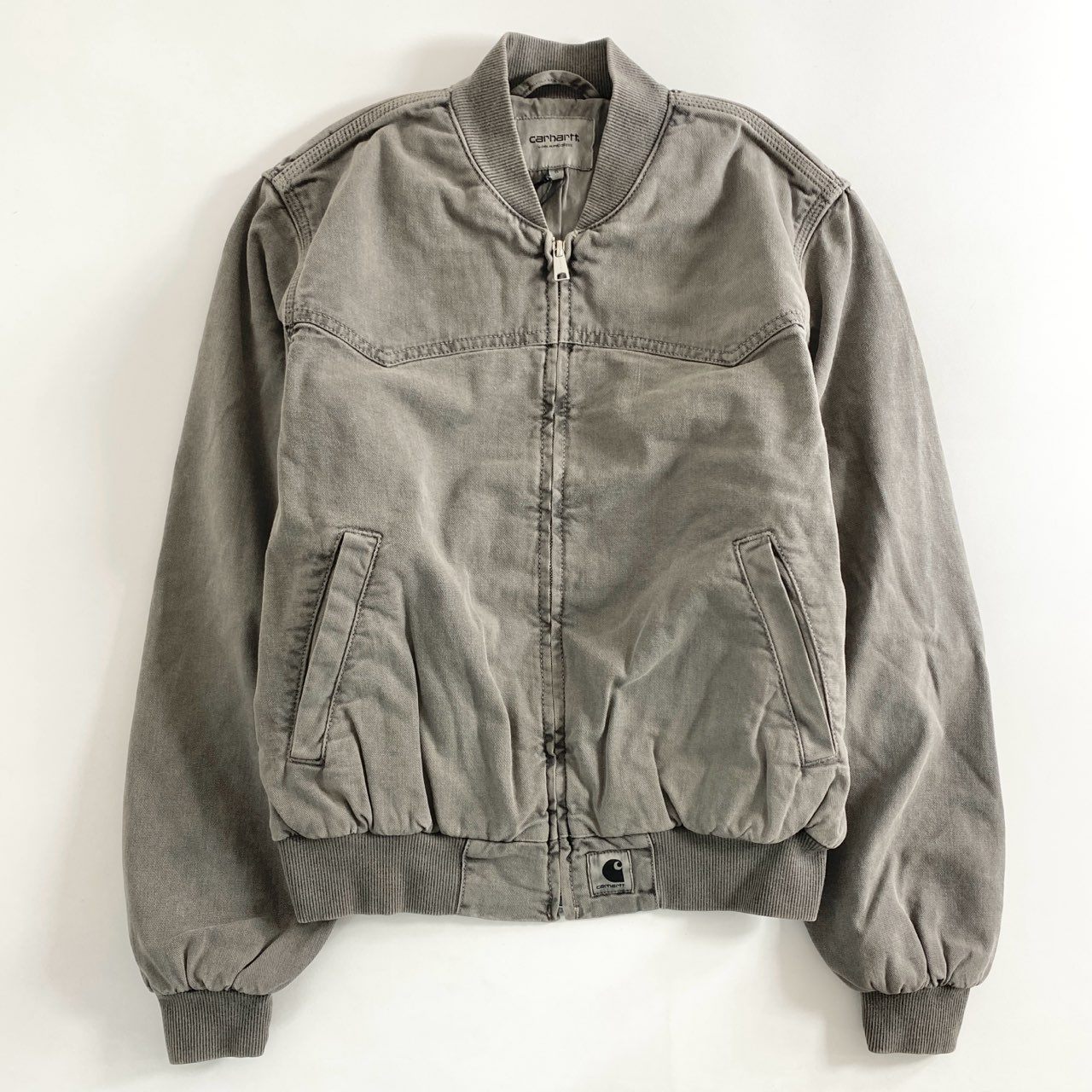 58e12 《未使用保管品》 タグ付 Carhartt WIP カーハート ダブルアイピ― SANTA FE BOMBER サンタフェボンバー ジャケット ブルゾン I030284 Sサイズ ブラック グレー コットン 秋冬