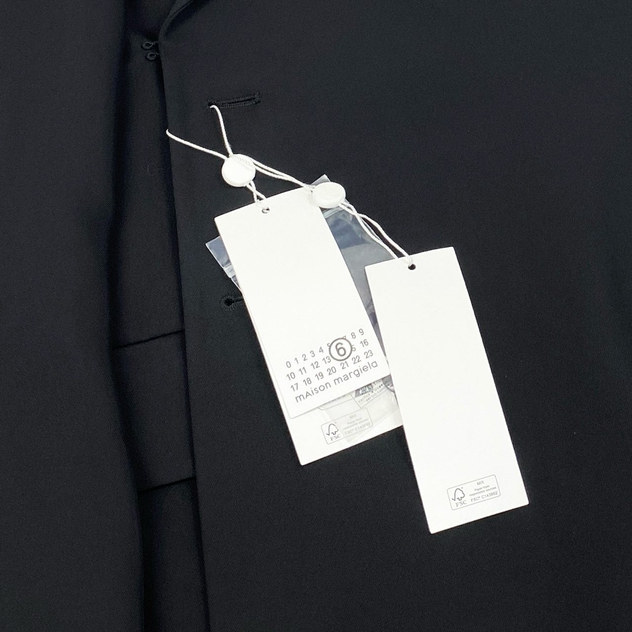46e9 《未使用品》 MM6 Maison Margiela エムエムシックス メゾンマルジェラ 2024-25AW ダブルブレスト ブレザー S62BN0105 38 ブラック 現行 ジャケット タグ付き