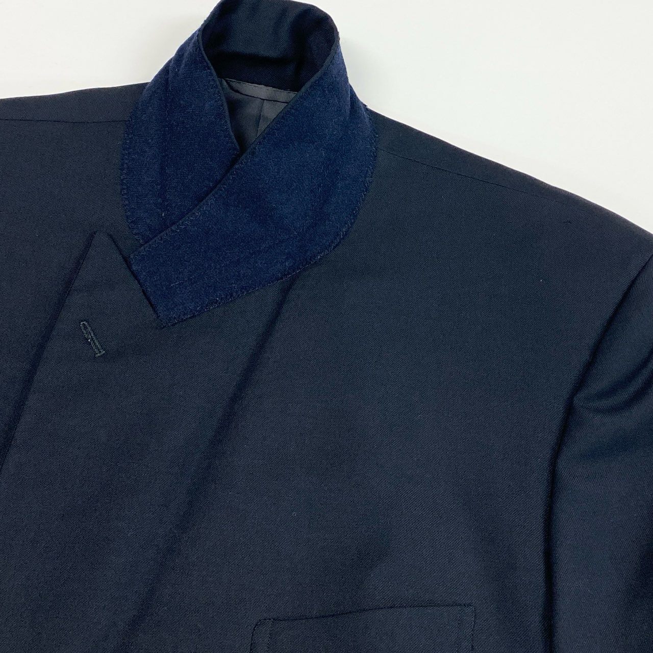 24i25 Christian Dior クリスチャンディオール ダブルスーツ セットアップ 裏地CDロゴ オールド サイズ101-91-180 ダークネイビー ウール メンズk02i