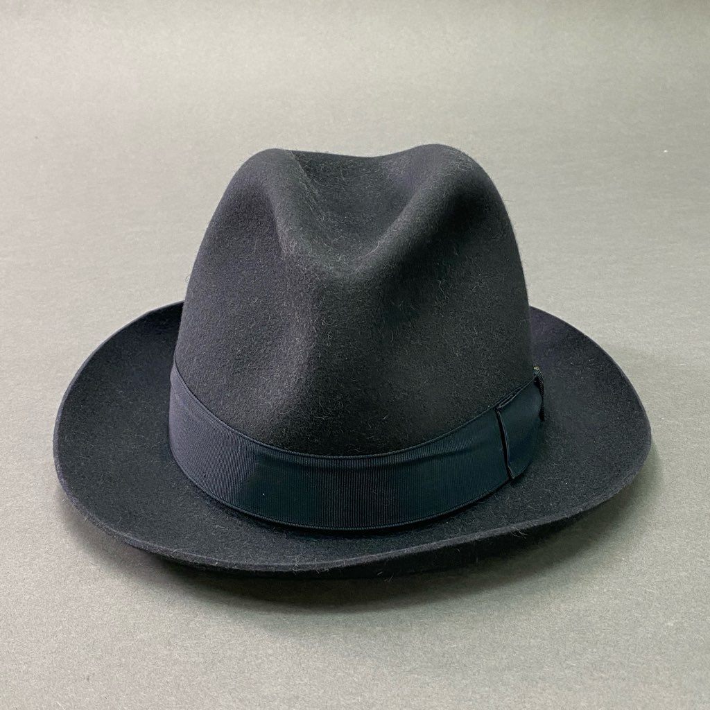 d8-2 Borsalino ボルサリーノ ラヴィットハット フェルト イタリア製 Qualita Superiore クオリタスペリオーレ 114561 57程度 ブラック 兎 100%