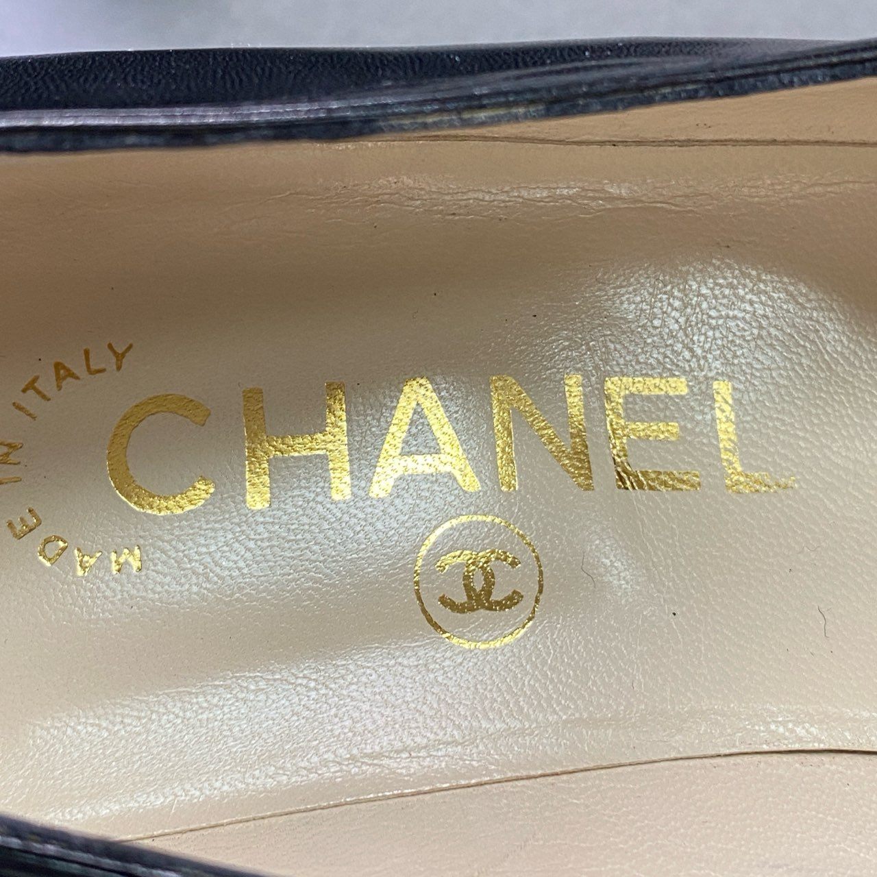 2d14 CHANEL シャネル レザーパンプス 36 1/2 ブラック Leather フォーマル セレモニー シューズ イタリア製