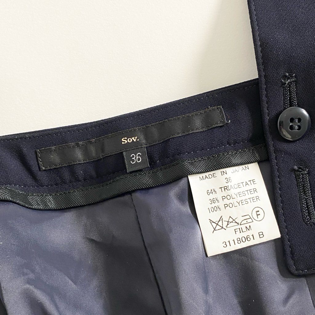 14d7 定価¥29,700 Sov. ソブ 2way サロペット ストレートシルエット 3118061 36 ネイビー オーバーオール ジャンプスーツ 日本製