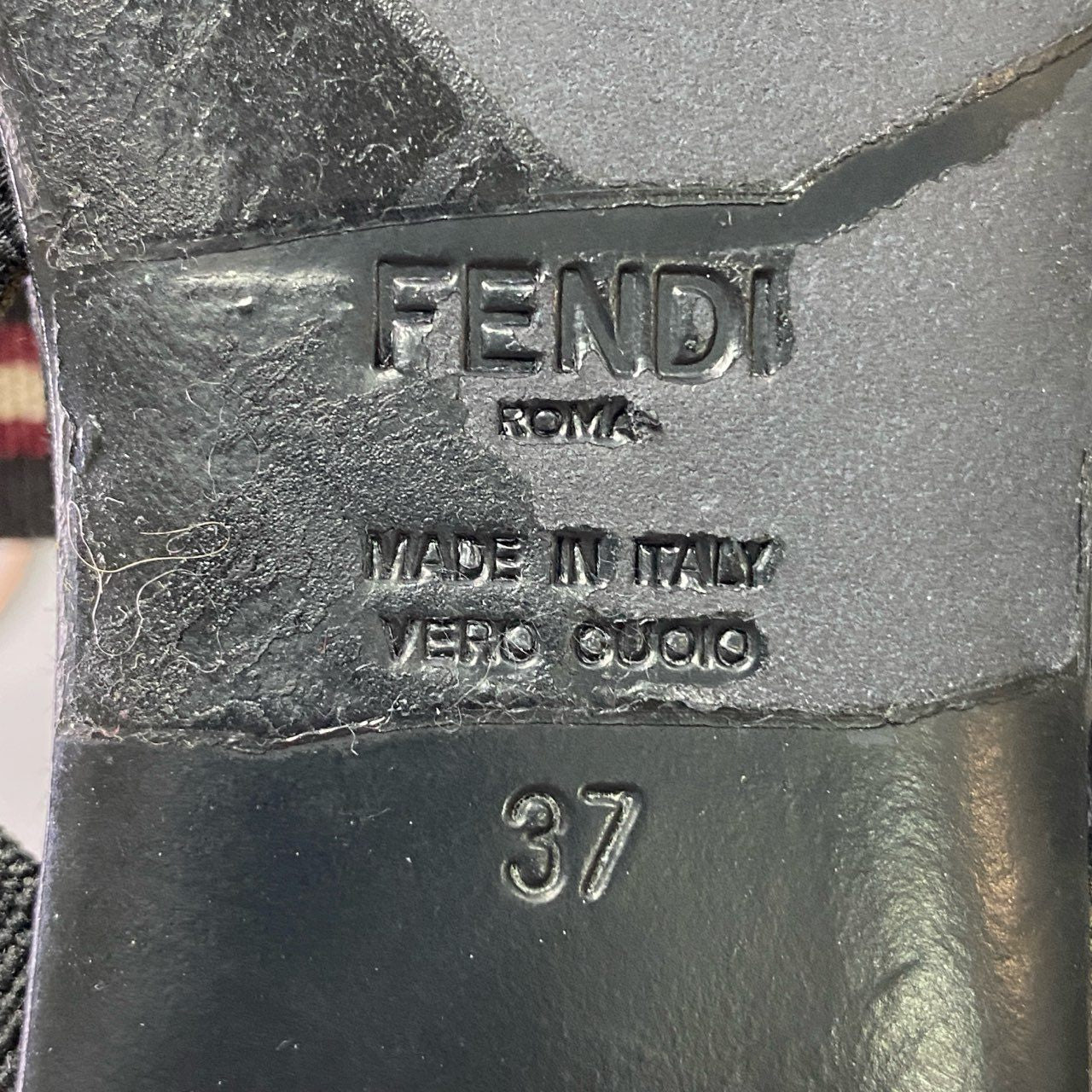 6f8 FENDI フェンディ メッシュ素材 ズッカ柄 フラットシューズ フラットパンプス サイズ37 レディース 女性用 靴 シューズ