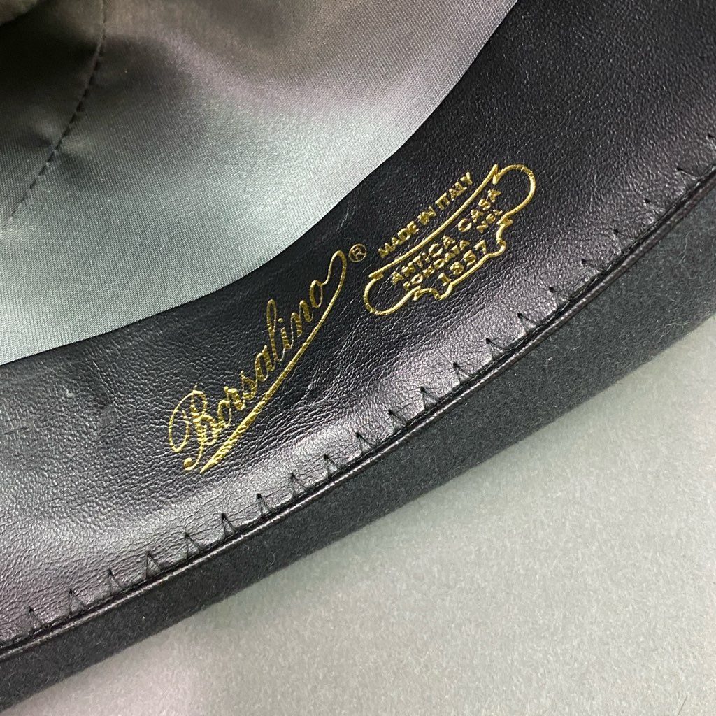d8-2 Borsalino ボルサリーノ ラヴィットハット フェルト イタリア製 Qualita Superiore クオリタスペリオーレ 114561 57程度 ブラック 兎 100%