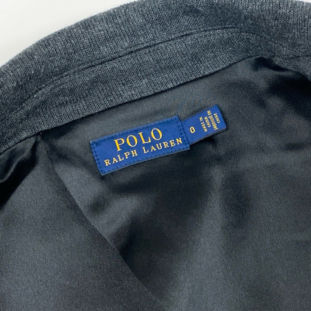 5d2 《美品》 POLO RALPH LAUREN ポロラルフローレン ロゴワッペン テーラードジャケット ブレザー ニットジャケット 0 グレー