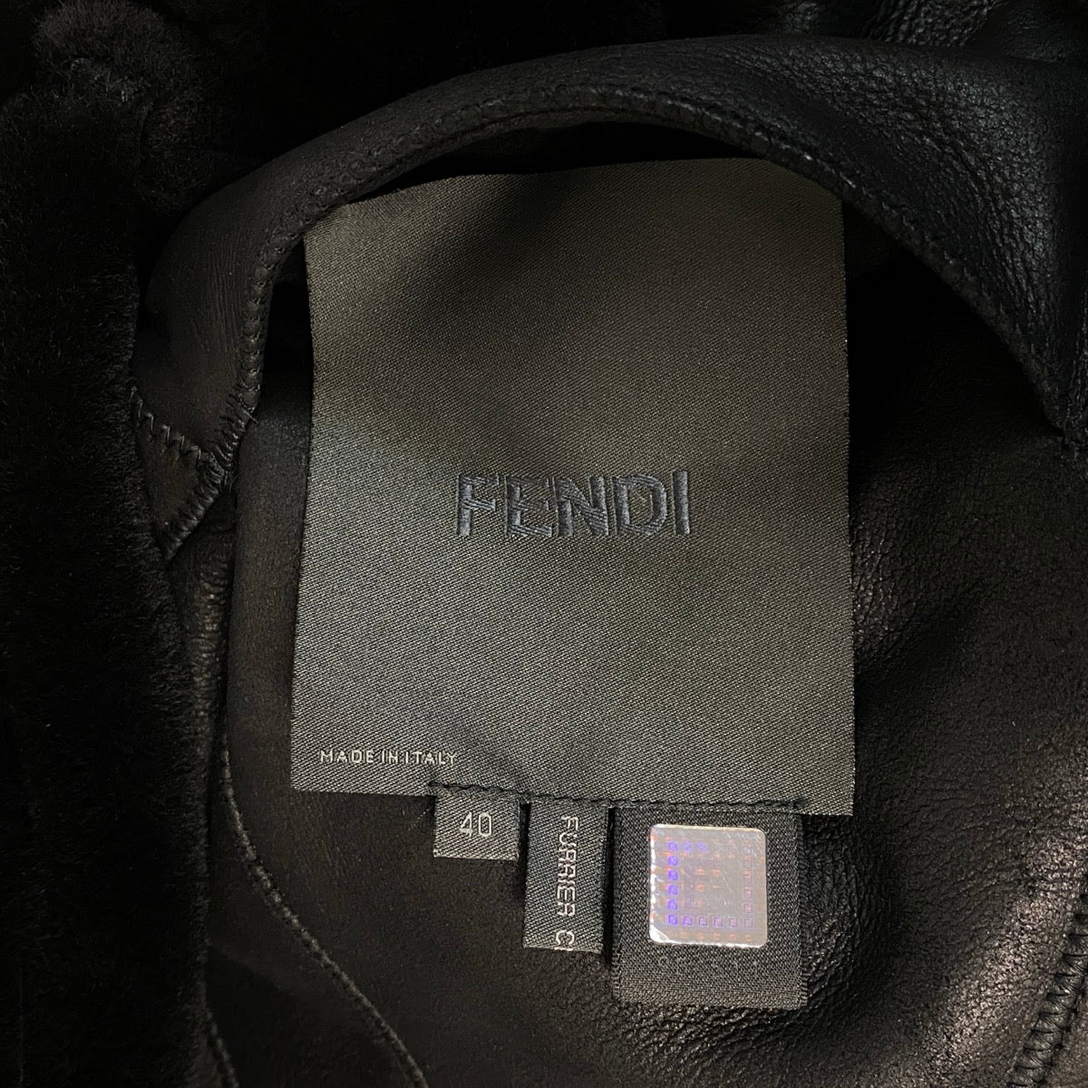 Ej22【美品】 FENDI フェンディ ムートンコート ファー切替 ジップアップレザーコート リバーシブル サイズ40 ブラック レディースu02t