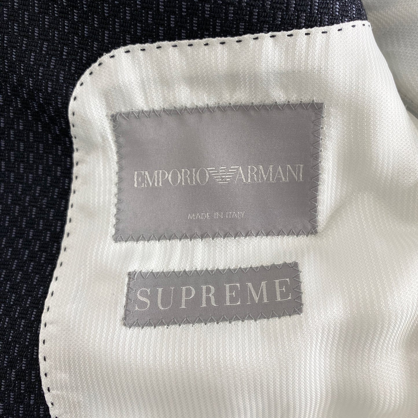 33L14《美品》EMPORIO ARMANI エンポリオ アルマーニ SUPREME シュプリーム スーツ セットアップ 44(170) ブラック イタリア製 ビジネス フォーマル