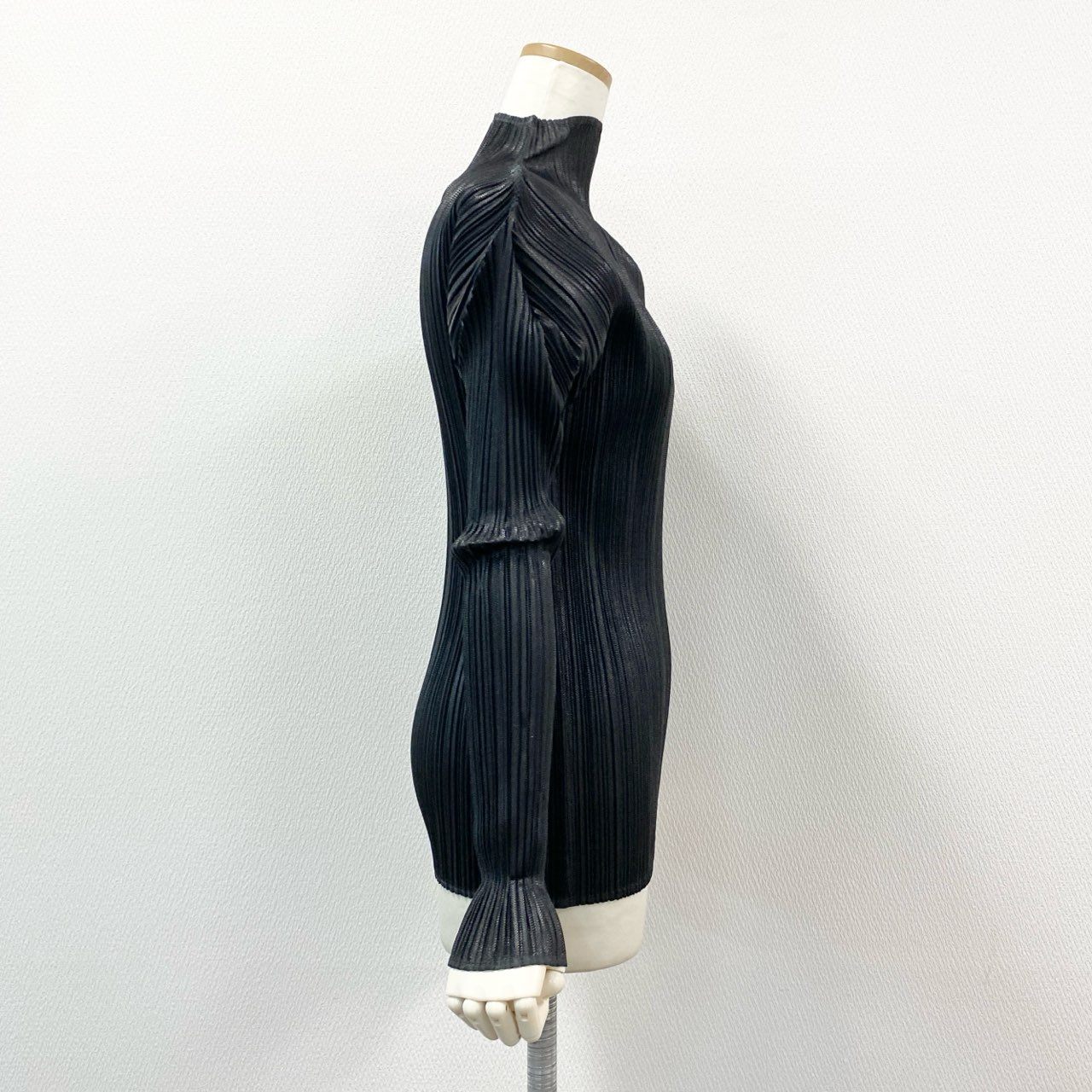 62g18 PLEATS PLEASE プリーツプリーズ 光沢プリント 変形カットソー トップス PP78JK404 サイズ3 ブラック ポリエステル100 レディース 日本製