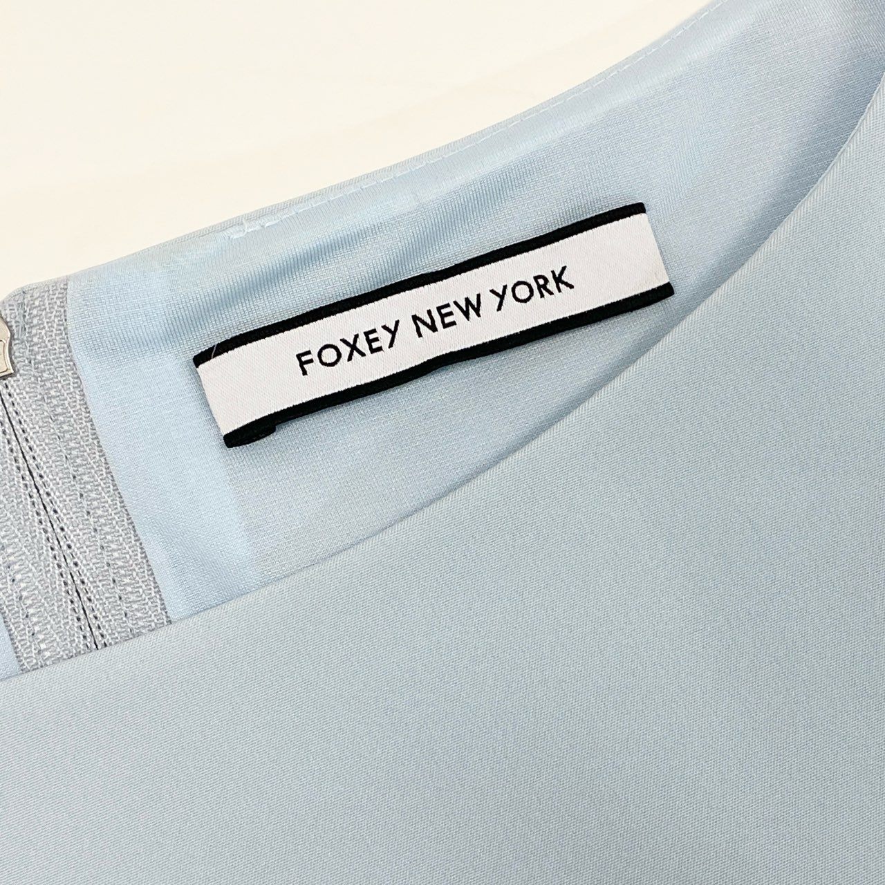 69k20 定価¥70,400 FOXEY NEW YORK フォクシー ニューヨーク Dress Timeless タイムレス ギャザーワンピース ドレス 40576 40 ベビーブルー ノースリーブ 日本製
