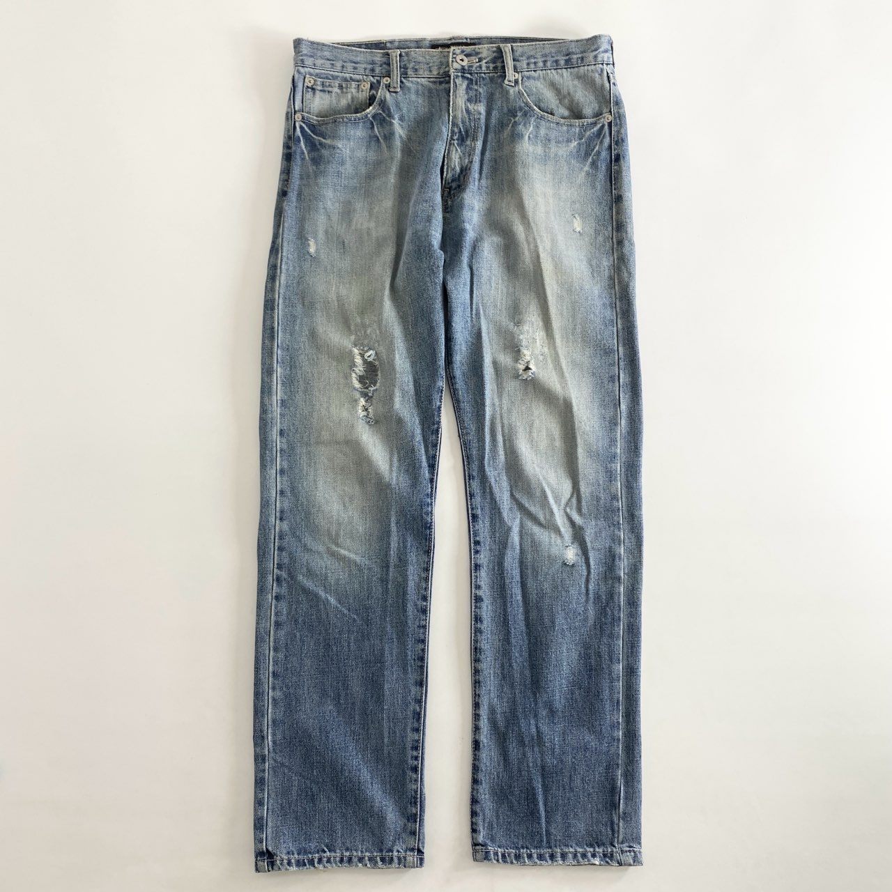 59g26 STUSSY ステューシー デニムパンツ ジーンズ ボトムス ロゴプリント 34 インディゴ コットン