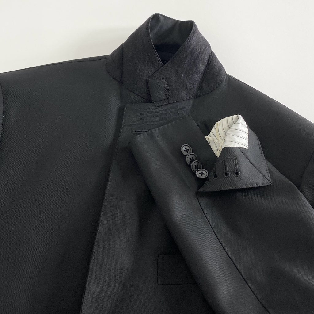 2d10 イタリア製 LARDINI ラルディーニ テーラードジャケット ブレザー JA32485AQ サイズ48 ブラック 無地 ウール100% メンズ 紳士服