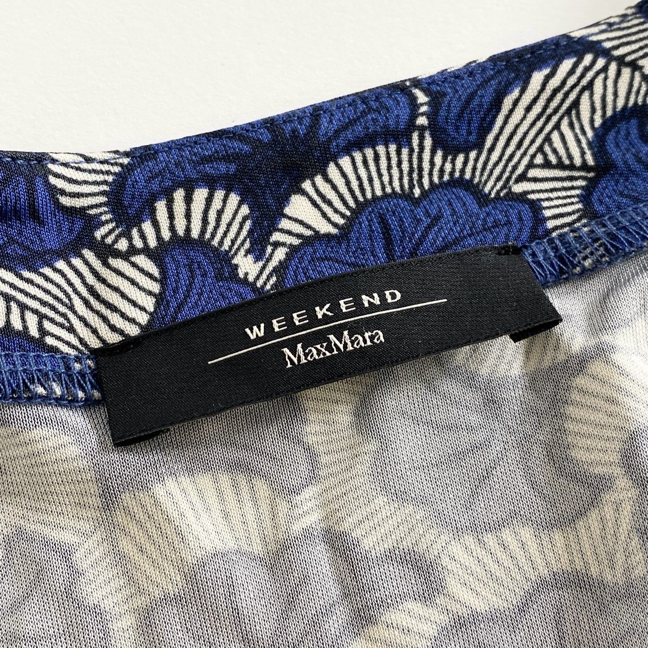 25d14 《美品》 WEEKKEND MAX MARA ウェーケンド マックスマーラ トロみ素材 長袖ワンピース 春夏 M  レーヨン100 レディース