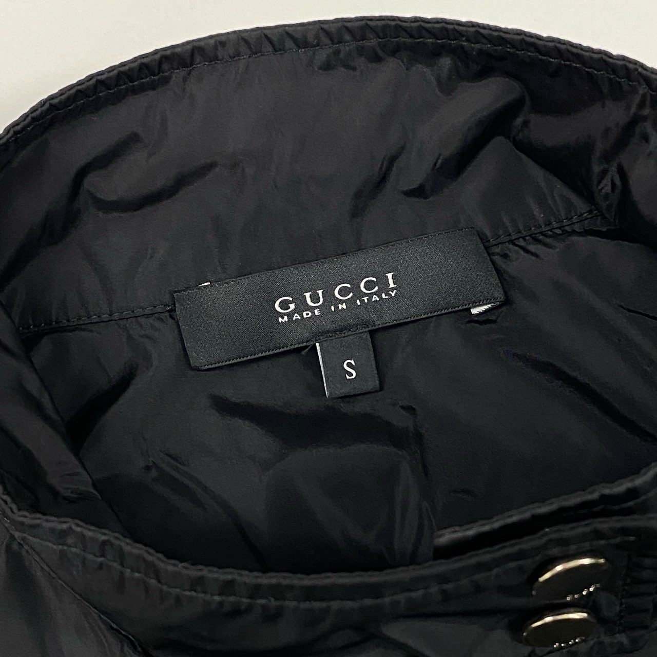 36b9 Vintage GUCCI グッチ シェリーライン ジップアップブルゾン ナイロンジャケット 267788 S ブラック ナイロン レディースta1