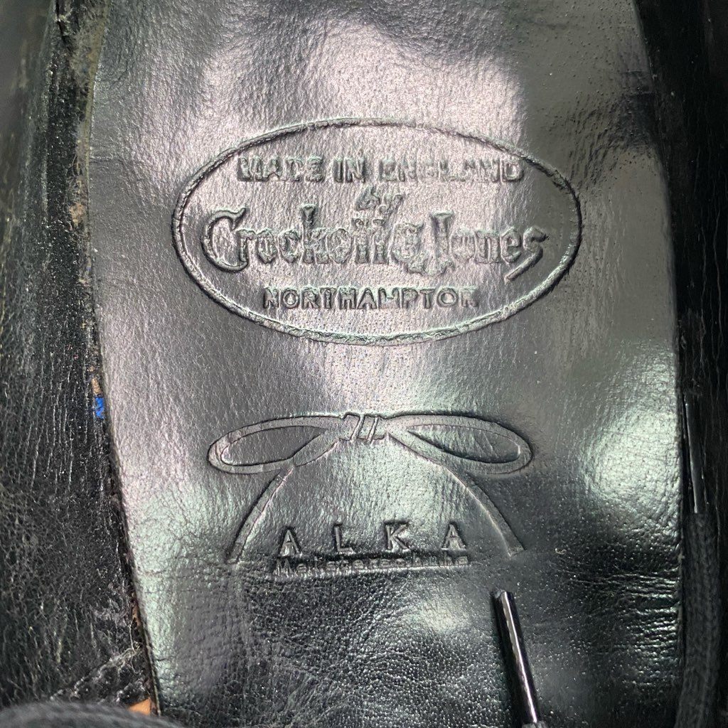 1e7 《美品》 Crockett&Jones クロケットアンドジョーンズ ALKA LONSDALE ロンズデール ストレートチップ ドレスシューズ 24.5cm ブラック レザー ビジネス フォーマル オードリー