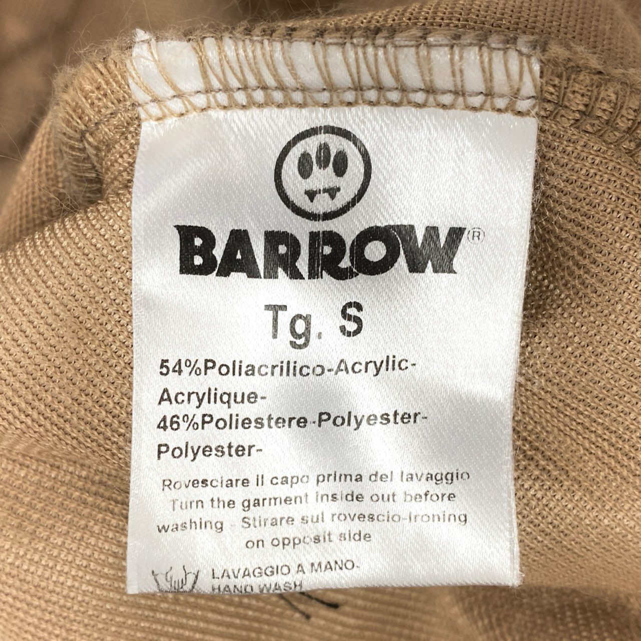 8d2 BARROW バロー Herren Sweatshirt フェイクファー パーカー 029579 S ブラウン イタリア製 ヘレンスウェットシャツ