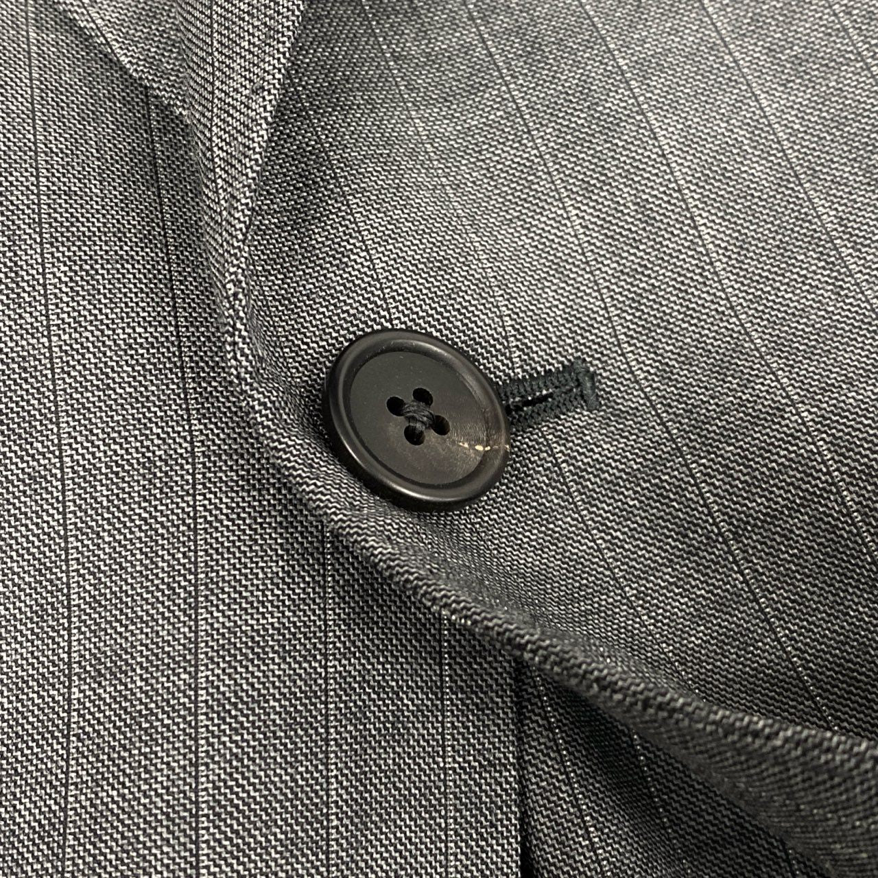 32d11 《美品》 Paul Smith ポールスミス シングルスーツ セットアップ ビジネス イタリア製 デルフィノ生地 サイズL グレー ストライプ ウール100% メンズ 日本製