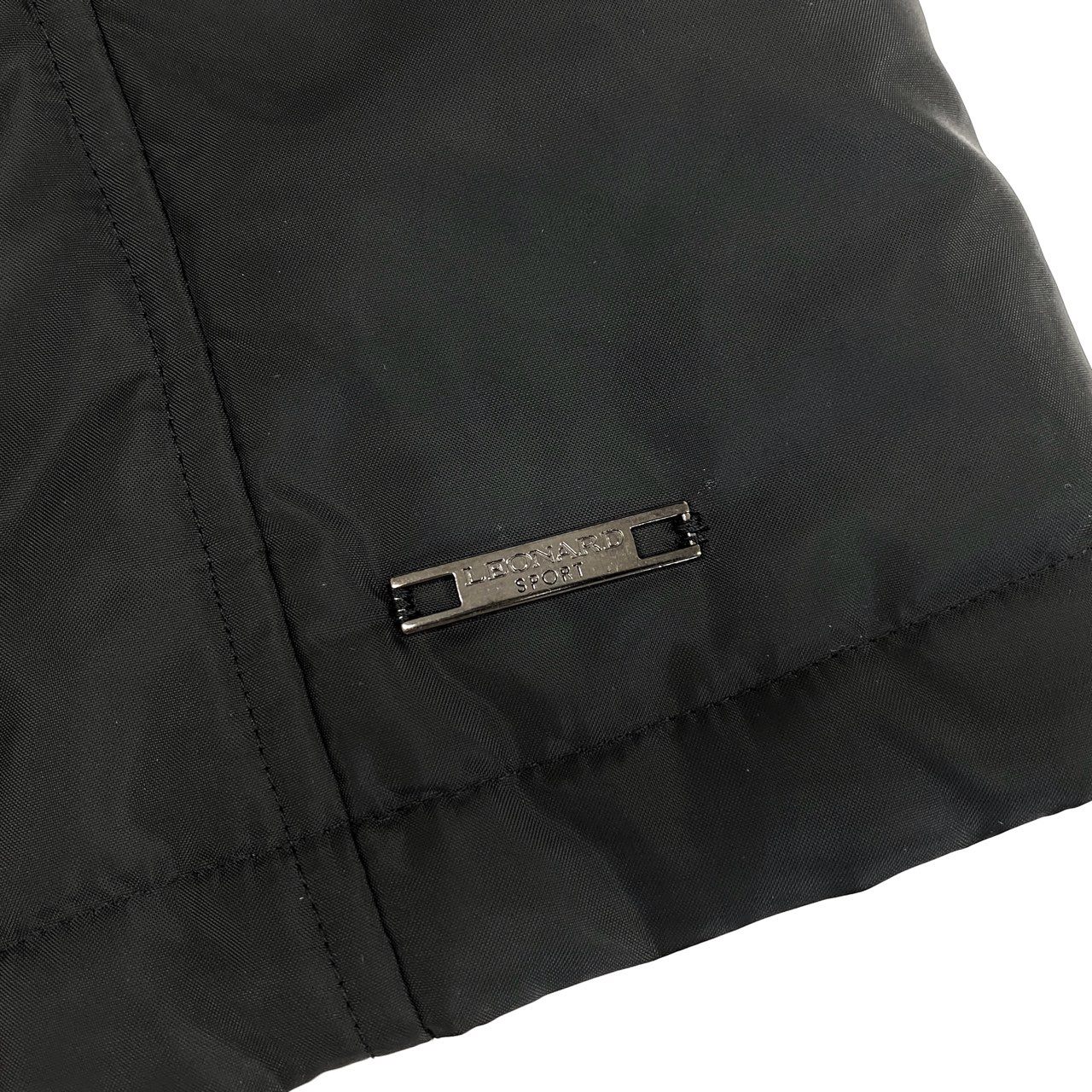58i11 LEONARD SPORT レオナール スポーツ ナイロンフーデッドショートコート 中綿ブルゾン フード付き レディース 女性用 42 ブラック ポリエステル100%u02t