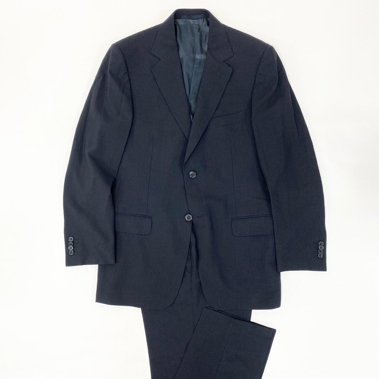34i18 Ermenegildo Zegna エルメネジルドゼニア セットアップ スーツ ビジネス◎ フォーマル◎ テーラードジャケット パンツ 48 ネイビー ウール メンズk02i