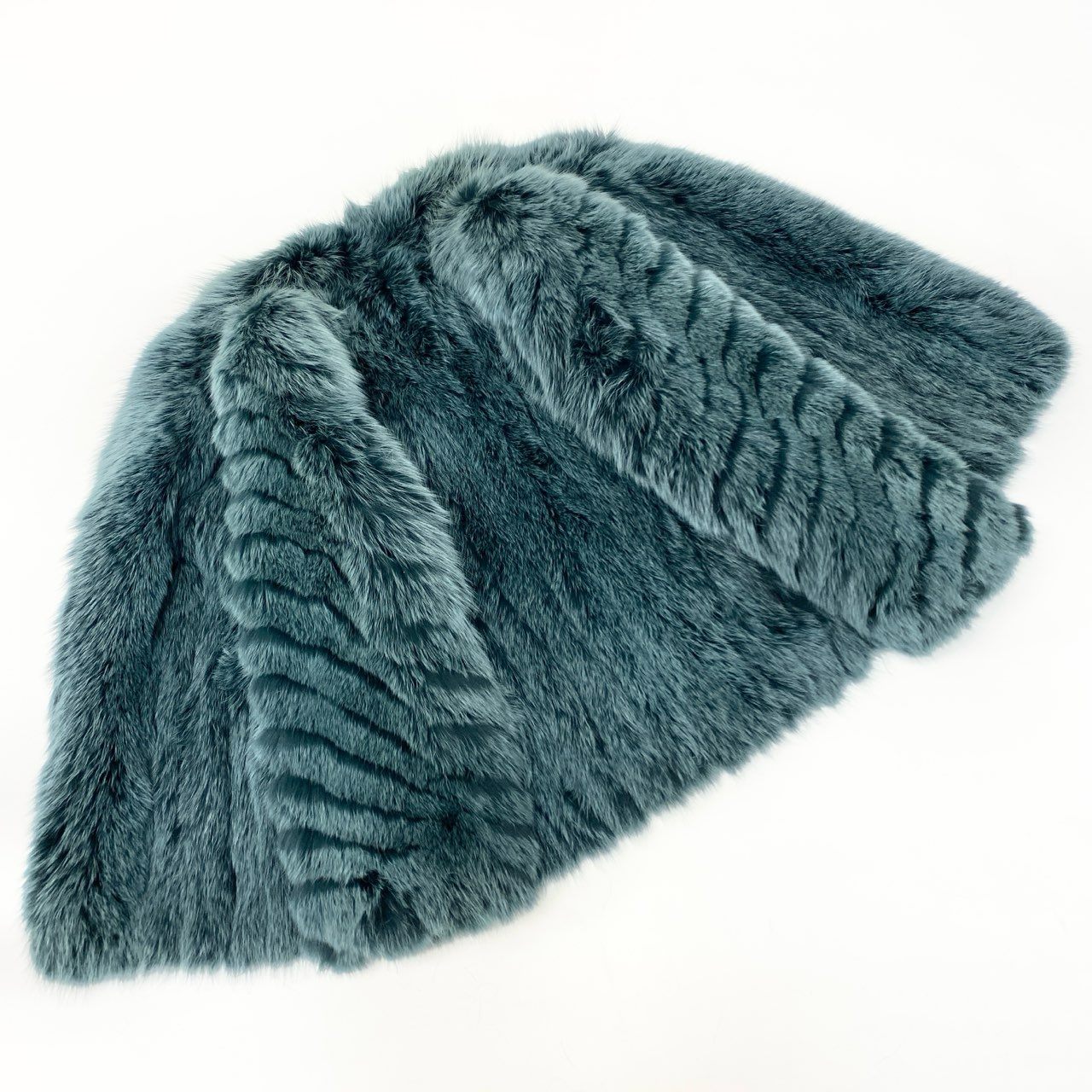 86j23 最高級毛皮 フォックスコート 毛皮コート ボリューム◎ レアカラー サイズ11 グリーン 染めフォックス レディースu02t