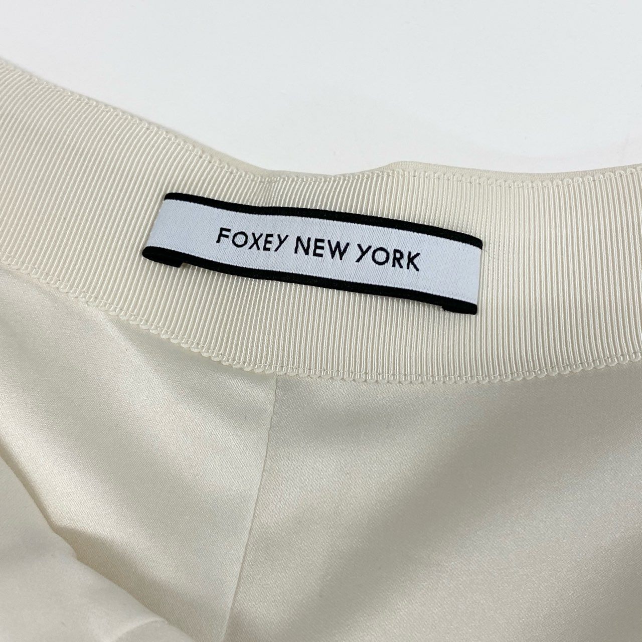 31f14 FOXEY NEW YORK フォクシーニューヨーク GENEVA PANTS ワイドパンツ スラックス ボトムス 43000 サイズ40 ホワイト系 レディース 日本製